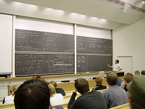 A mathematics lecture, apparently about linear...