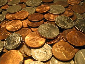 An assortment of United States coins, includin...